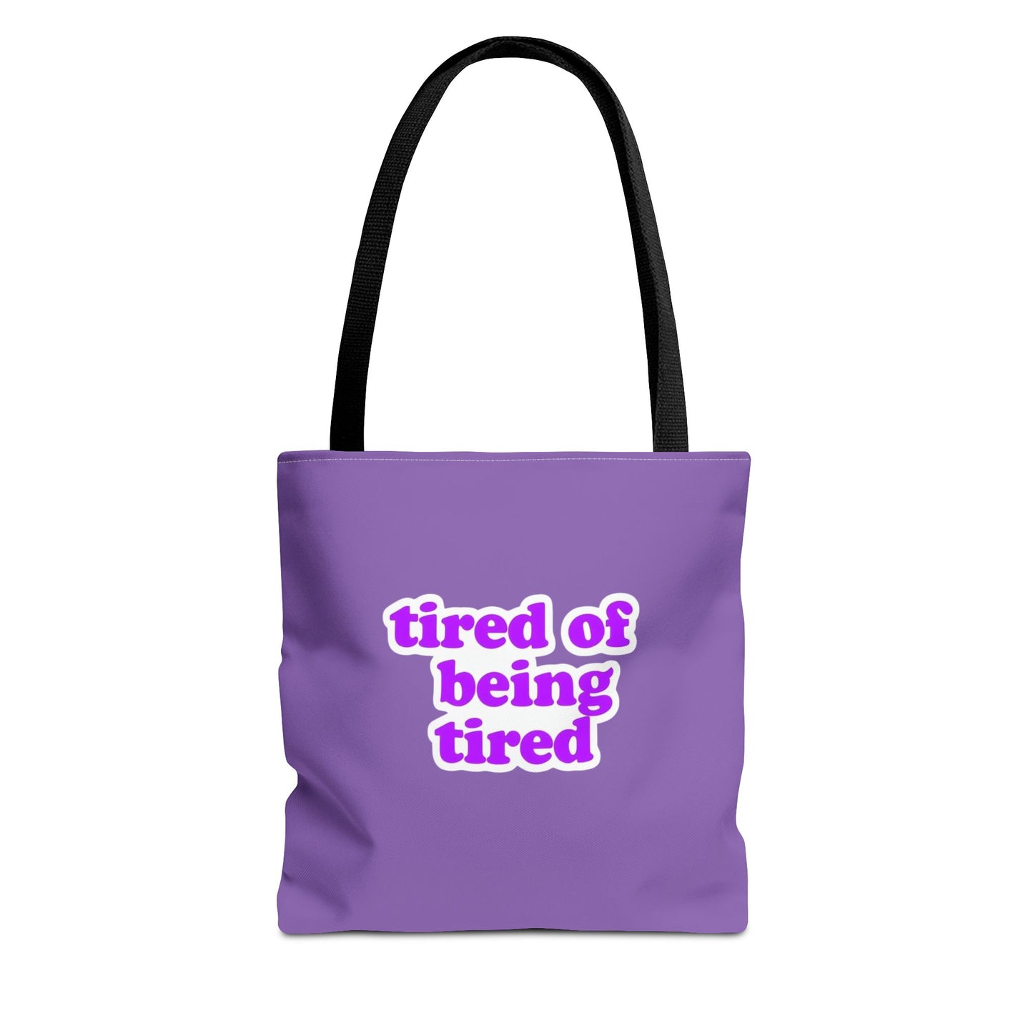 Autoimmune Disease Awareness Tote Bag - "tired of being tired" (Purple)