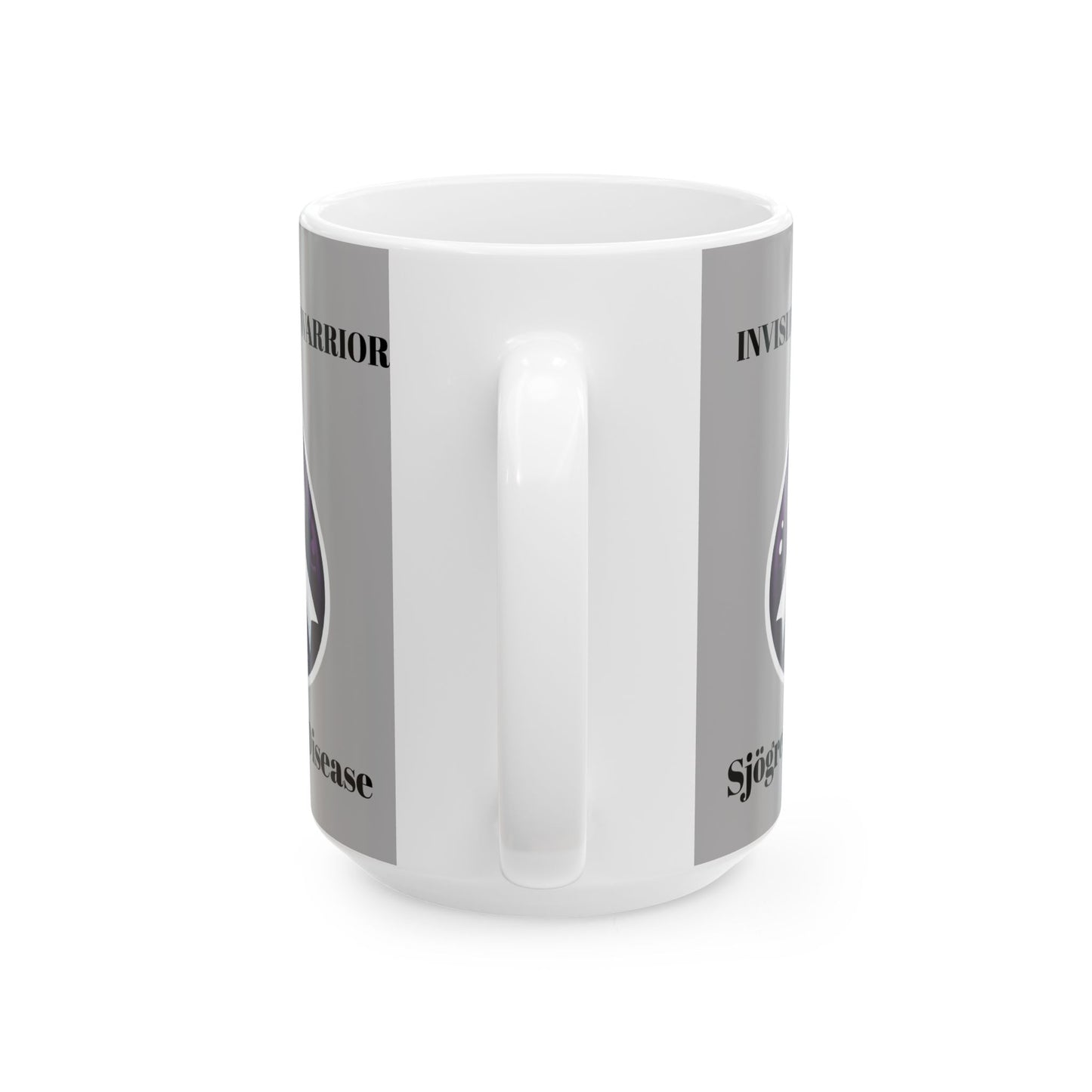 Inspirational Ceramic Mug - Unstoppable Warrior Design (11oz & 15oz) (Light Gray)